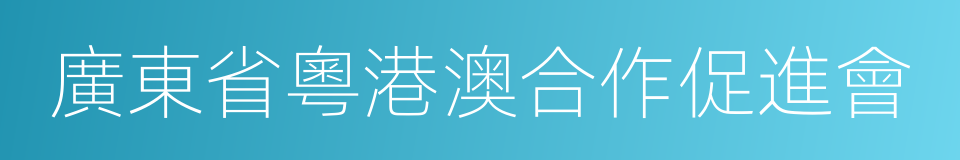 廣東省粵港澳合作促進會的同義詞