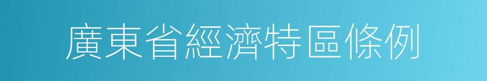 廣東省經濟特區條例的同義詞