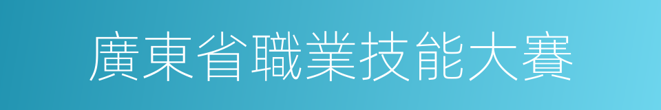 廣東省職業技能大賽的同義詞