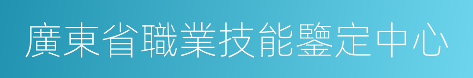 廣東省職業技能鑒定中心的同義詞