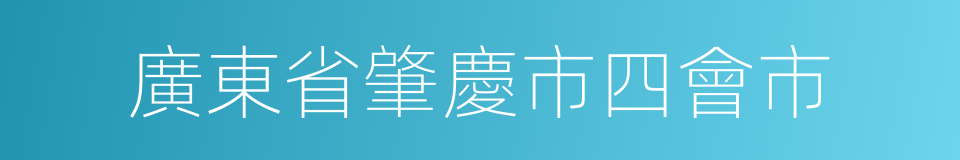 廣東省肇慶市四會市的同義詞