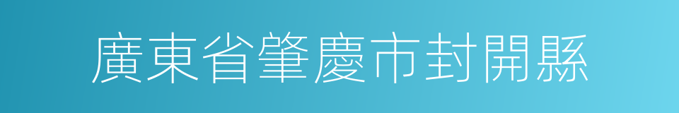 廣東省肇慶市封開縣的同義詞