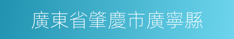 廣東省肇慶市廣寧縣的同義詞