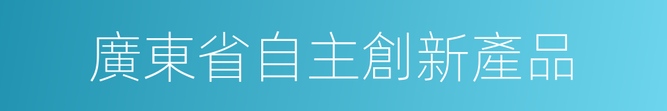 廣東省自主創新產品的同義詞