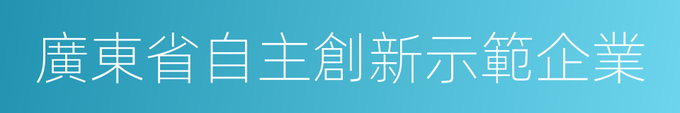 廣東省自主創新示範企業的同義詞