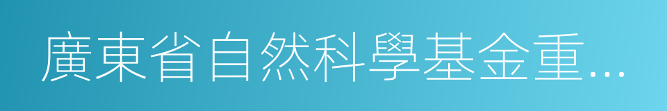 廣東省自然科學基金重點項目的同義詞