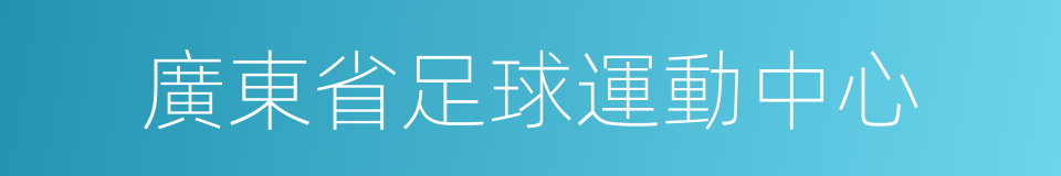 廣東省足球運動中心的同義詞