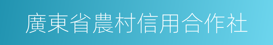 廣東省農村信用合作社的同義詞