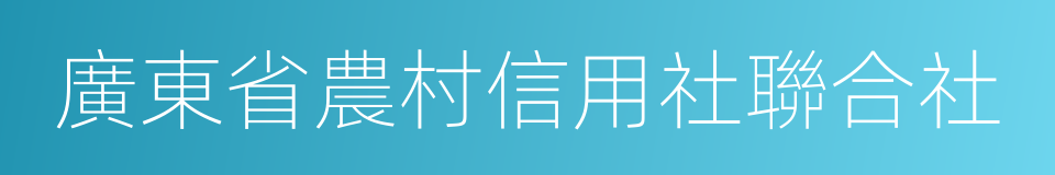 廣東省農村信用社聯合社的同義詞