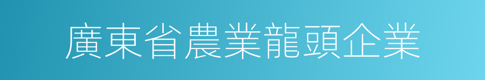 廣東省農業龍頭企業的同義詞
