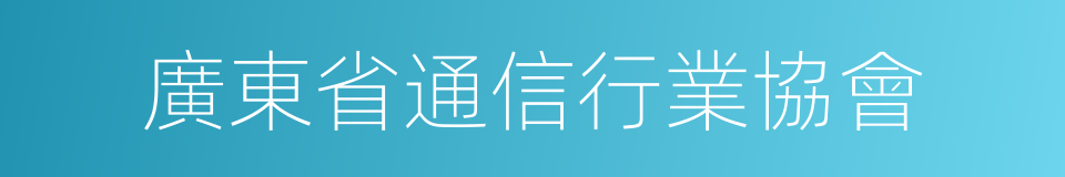 廣東省通信行業協會的同義詞