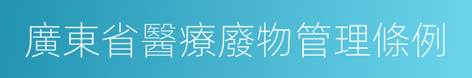 廣東省醫療廢物管理條例的同義詞