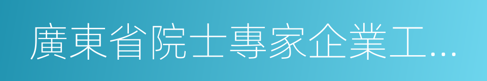 廣東省院士專家企業工作站的同義詞