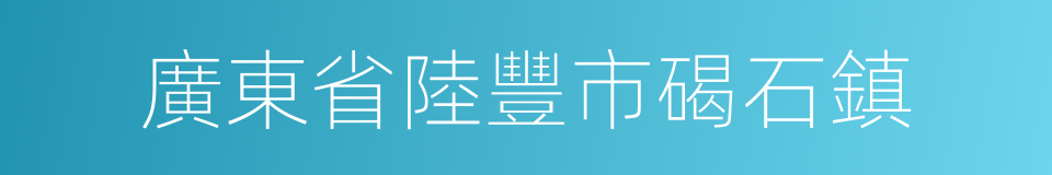 廣東省陸豐市碣石鎮的同義詞