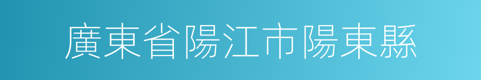 廣東省陽江市陽東縣的同義詞