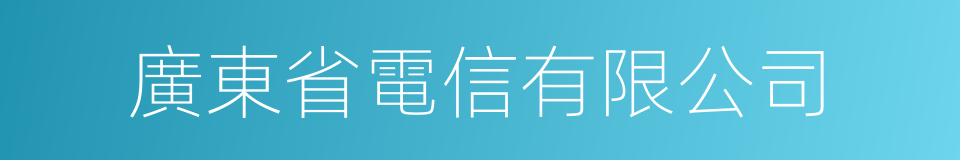 廣東省電信有限公司的同義詞