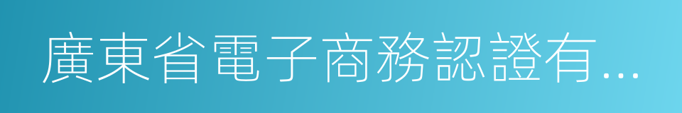 廣東省電子商務認證有限公司的同義詞