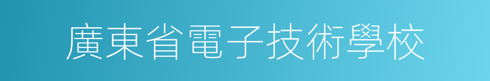 廣東省電子技術學校的同義詞