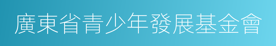 廣東省青少年發展基金會的同義詞