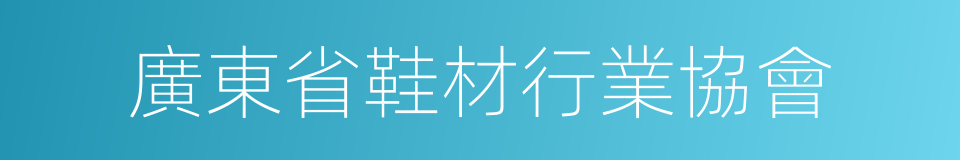 廣東省鞋材行業協會的同義詞