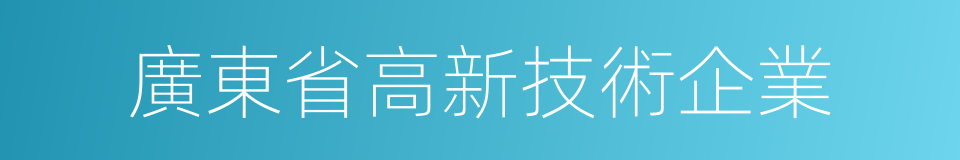 廣東省高新技術企業的同義詞