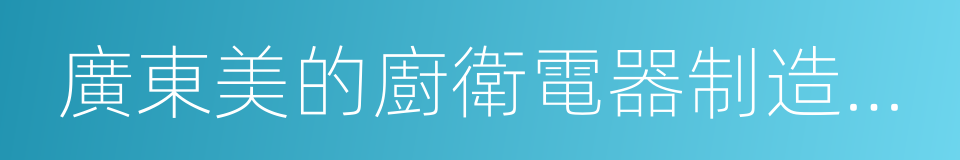 廣東美的廚衛電器制造有限公司的同義詞