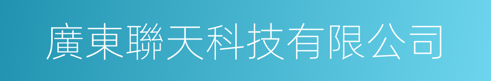廣東聯天科技有限公司的同義詞