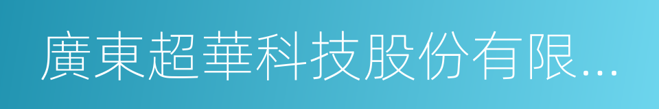 廣東超華科技股份有限公司的同義詞