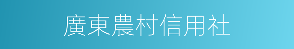 廣東農村信用社的同義詞