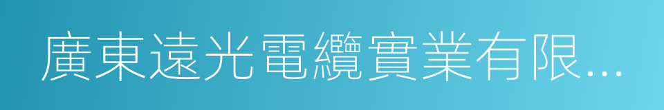 廣東遠光電纜實業有限公司的同義詞