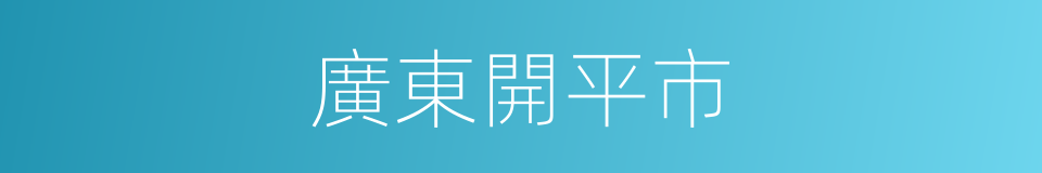 廣東開平市的同義詞