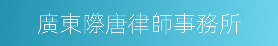 廣東際唐律師事務所的同義詞