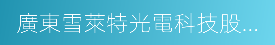 廣東雪萊特光電科技股份有限公司的同義詞