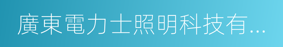 廣東電力士照明科技有限公司的同義詞