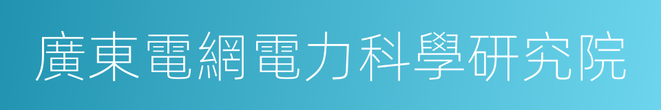 廣東電網電力科學研究院的同義詞