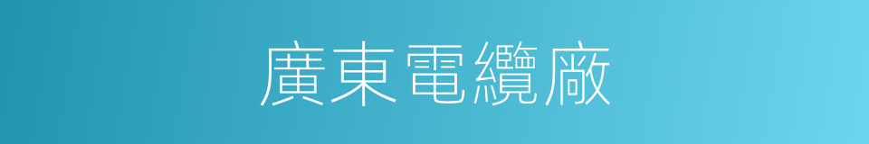 廣東電纜廠的同義詞