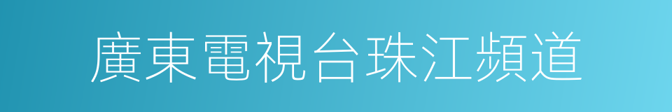 廣東電視台珠江頻道的同義詞