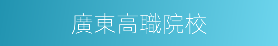廣東高職院校的同義詞