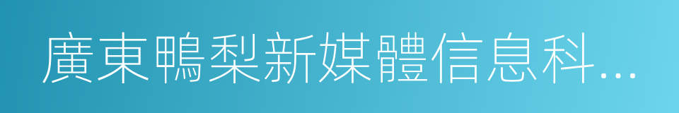 廣東鴨梨新媒體信息科技股份有限公司的同義詞