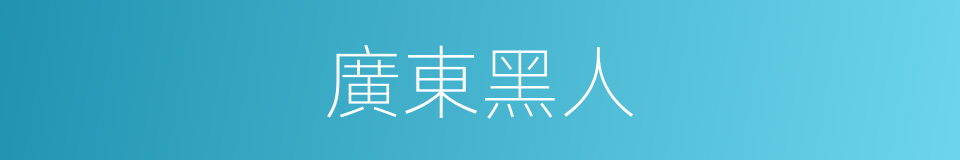 廣東黑人的同義詞