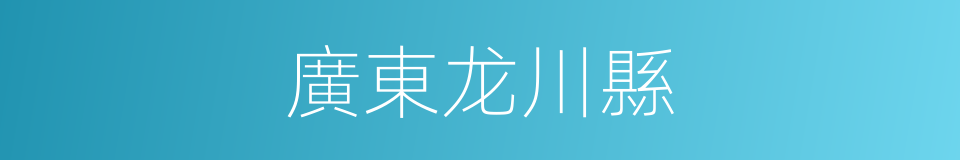 廣東龙川縣的同義詞