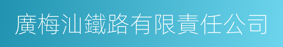 廣梅汕鐵路有限責任公司的同義詞