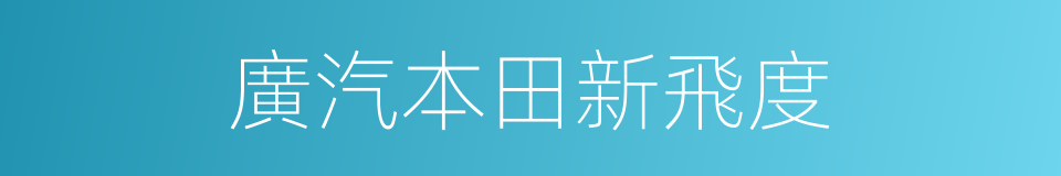 廣汽本田新飛度的同義詞