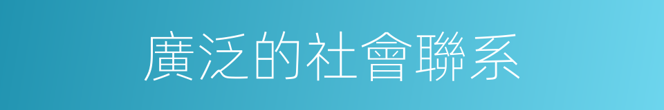 廣泛的社會聯系的同義詞