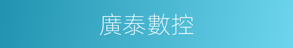 廣泰數控的同義詞