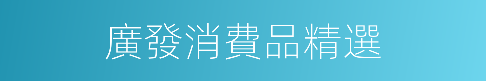 廣發消費品精選的同義詞
