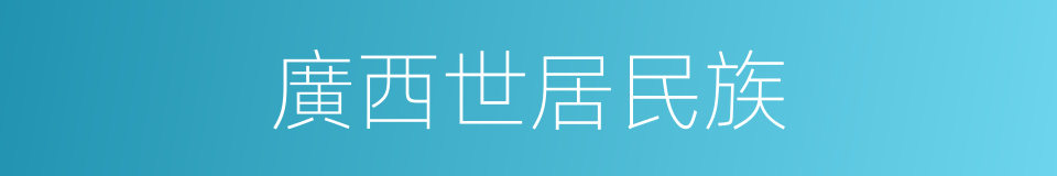 廣西世居民族的同義詞