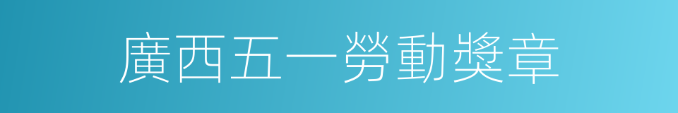 廣西五一勞動獎章的同義詞