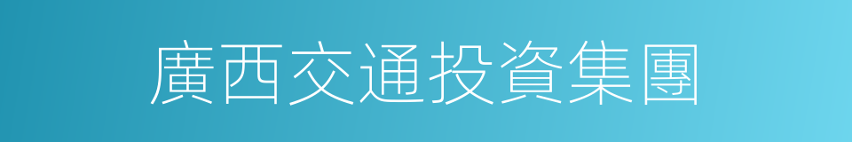 廣西交通投資集團的同義詞