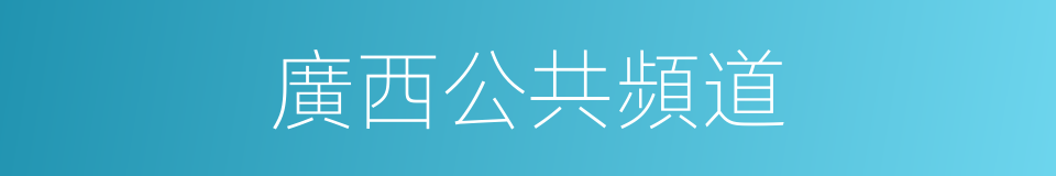 廣西公共頻道的同義詞